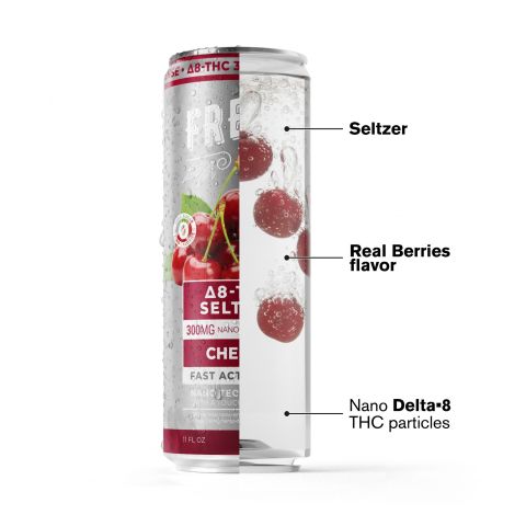 300mg Cherry THC Seltzer - D8 Nano - Fresh - Thumbnail 3