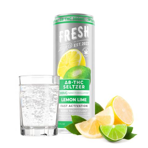 300mg Lemon Lime THC Seltzer - D8 Nano - Fresh - Thumbnail 2