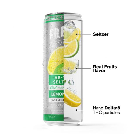 300mg Lemon Lime THC Seltzer - D8 Nano - Fresh - Thumbnail 3