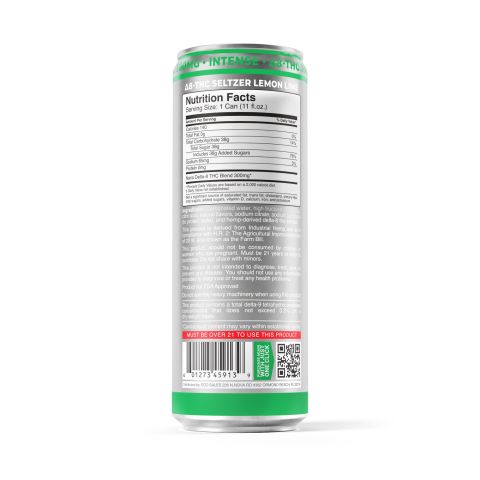 300mg Lemon Lime THC Seltzer - D8 Nano - Fresh - Thumbnail 7