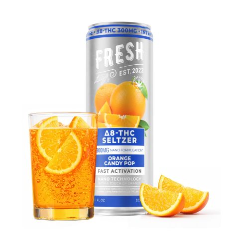 300mg Orange Candy Pop THC Seltzer - D8 Nano - Fresh - Thumbnail 2