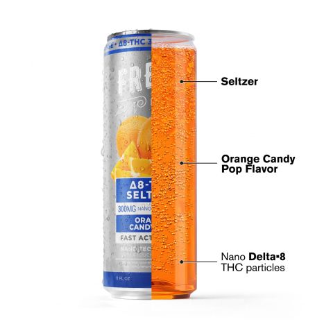 300mg Orange Candy Pop THC Seltzer - D8 Nano - Fresh - Thumbnail 3