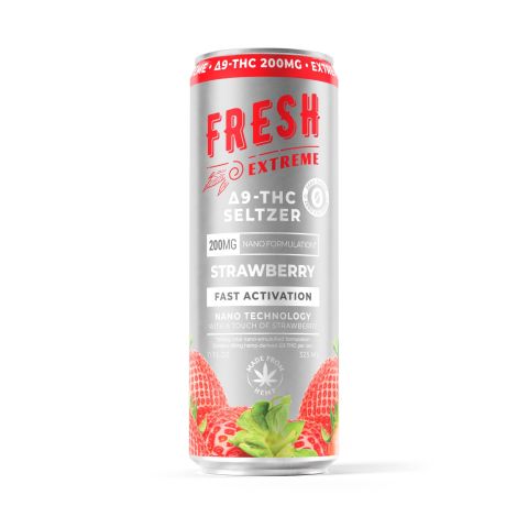 200mg Strawberry THC Seltzer - D9 Nano - Fresh - Thumbnail 1