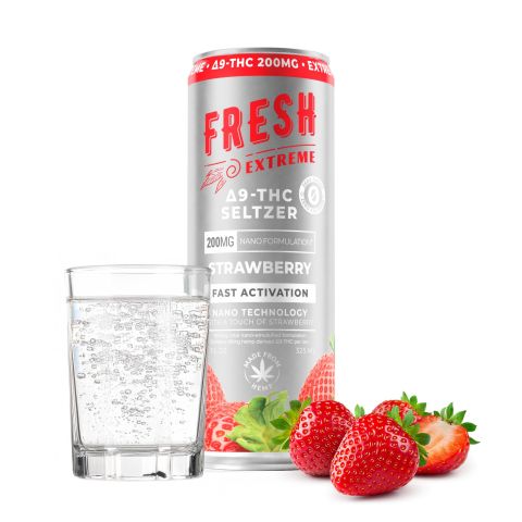 200mg Strawberry THC Seltzer - D9 Nano - Fresh - Thumbnail 2