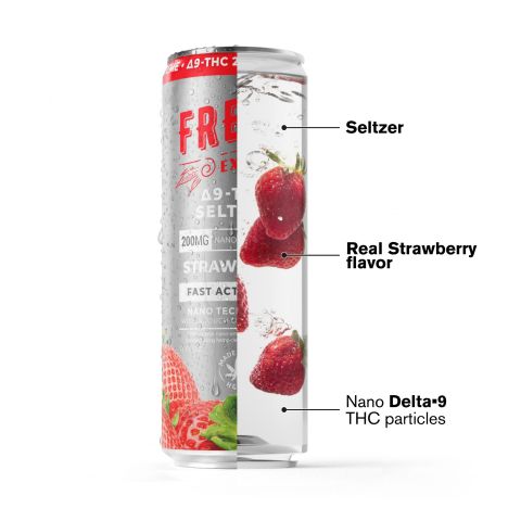 200mg Strawberry THC Seltzer - D9 Nano - Fresh - Thumbnail 3