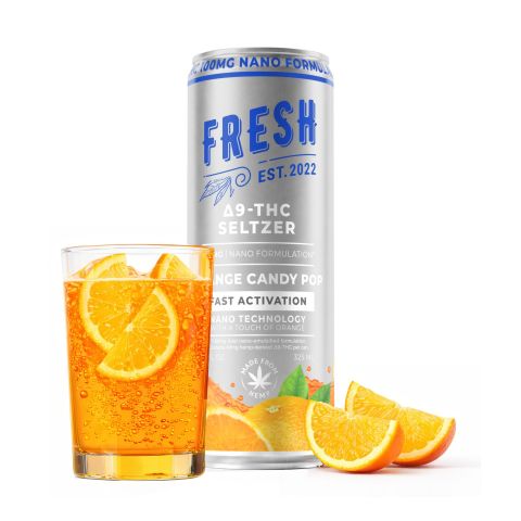 100mg Orange Candy Pop THC Seltzer - D9 Nano - Fresh - Thumbnail 2