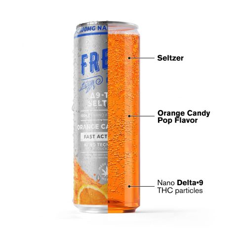 100mg Orange Candy Pop THC Seltzer - D9 Nano - Fresh - Thumbnail 3