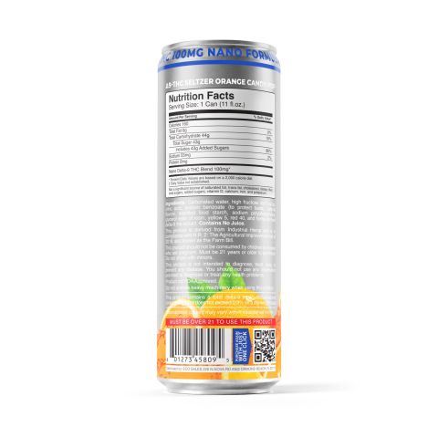 100mg Orange Candy Pop THC Seltzer - D9 Nano - Fresh - Thumbnail 7