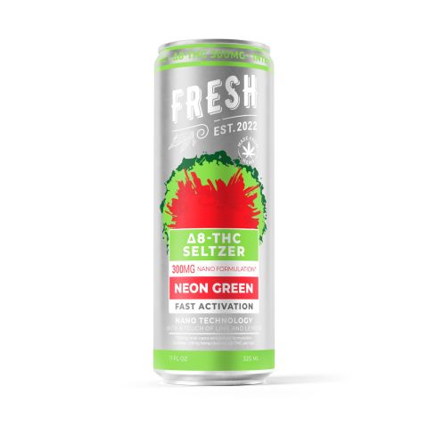 300mg Neon Green THC Seltzer - D8 Nano - Fresh - Thumbnail 1