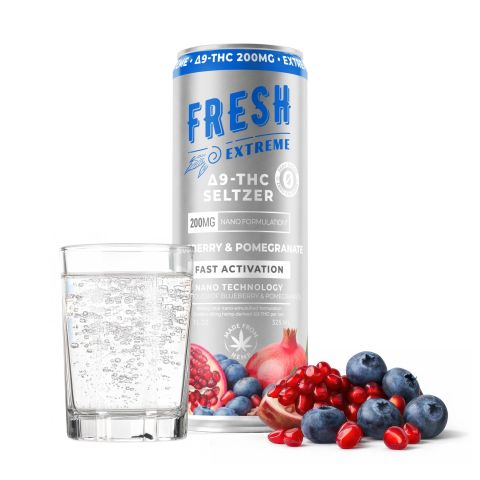 200mg Blueberry & Pomegranate THC Seltzer - D9 Nano - Fresh - Thumbnail 2