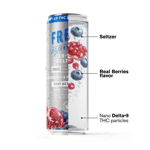 200mg Blueberry & Pomegranate THC Seltzer - D9 Nano - Fresh - Thumbnail 3