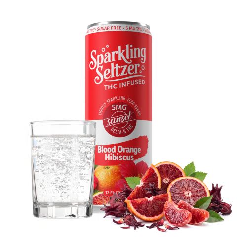5mg Blood Orange Hibiscus THC Seltzer - Delta 9 - Fresh - Thumbnail 1