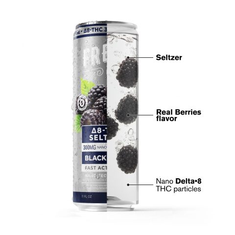 300mg Blackberry THC Seltzer - D8 Nano - Fresh - Thumbnail 3