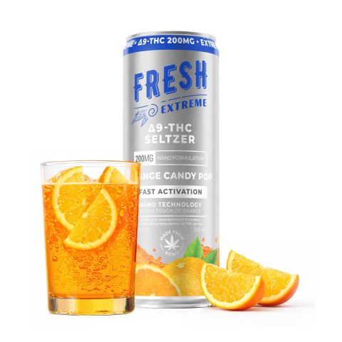 200mg Orange Candy Pop THC Seltzer - D9 Nano - Fresh - Thumbnail 2