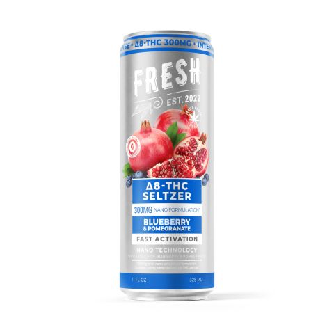 300mg Blueberry & Pomegranate THC Seltzer - D8 Nano - Fresh - Thumbnail 1