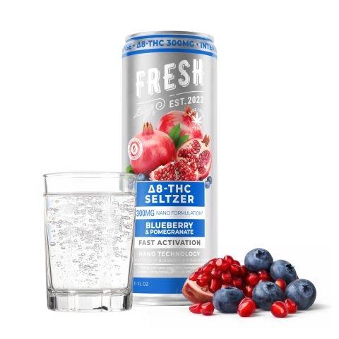300mg Blueberry & Pomegranate THC Seltzer - D8 Nano - Fresh - Thumbnail 2