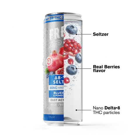 300mg Blueberry & Pomegranate THC Seltzer - D8 Nano - Fresh - Thumbnail 3