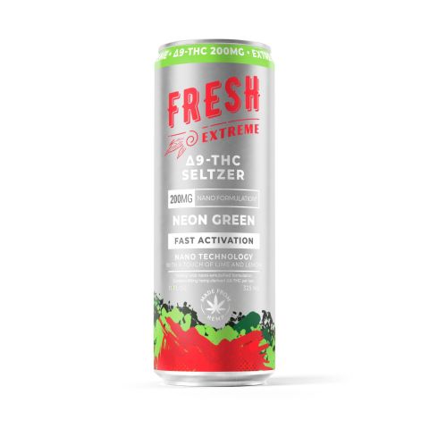200mg Neon Green THC Seltzer - D9 Nano - Fresh - Thumbnail 1