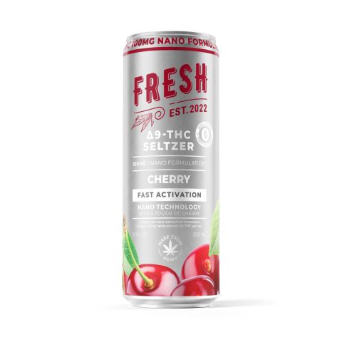 100mg Cherry THC Seltzer - D9 Nano - Fresh - Thumbnail 1