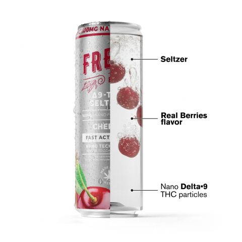 100mg Cherry THC Seltzer - D9 Nano - Fresh - Thumbnail 3