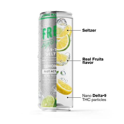 100mg Lemon Lime THC Seltzer - D9 Nano - Fresh - Thumbnail 3