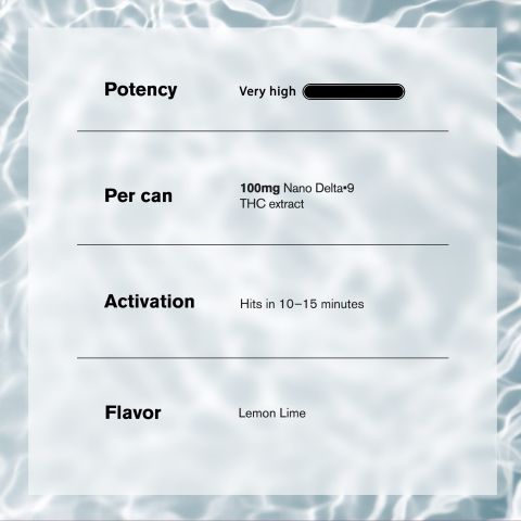 100mg Lemon Lime THC Seltzer - D9 Nano - Fresh - Thumbnail 5