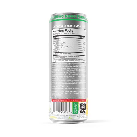100mg Lemon Lime THC Seltzer - D9 Nano - Fresh - Thumbnail 7