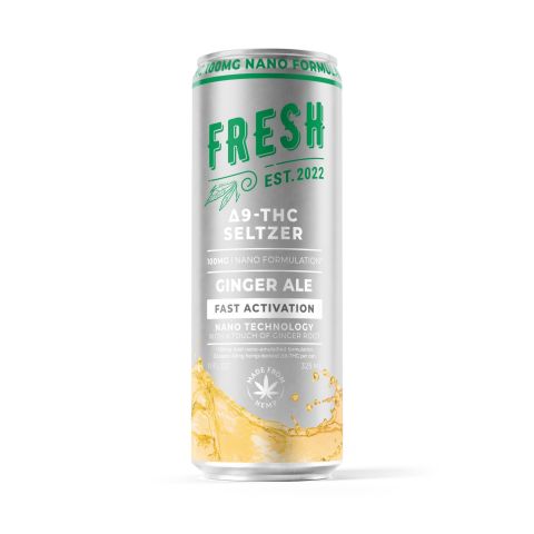 100mg Ginger Ale THC Seltzer - D9 Nano - Fresh - Thumbnail 1