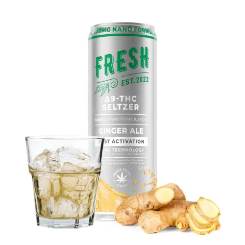100mg Ginger Ale THC Seltzer - D9 Nano - Fresh - Thumbnail 2