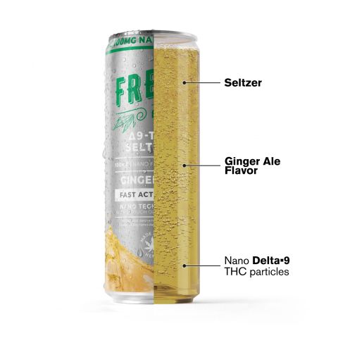 100mg Ginger Ale THC Seltzer - D9 Nano - Fresh - Thumbnail 3