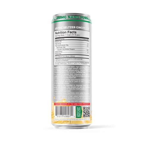 100mg Ginger Ale THC Seltzer - D9 Nano - Fresh - Thumbnail 7