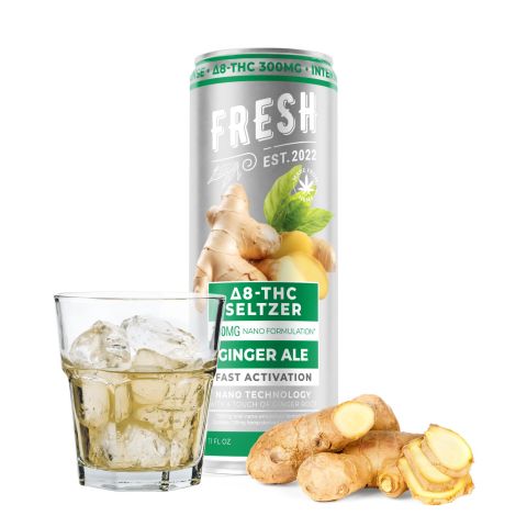 300mg Ginger Ale THC Seltzer - D8 Nano - Fresh - Thumbnail 2