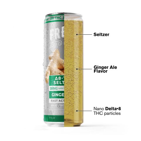 300mg Ginger Ale THC Seltzer - D8 Nano - Fresh - Thumbnail 3